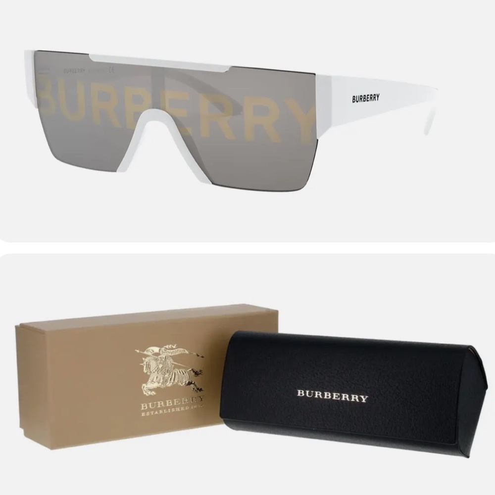 BURBERRY Hologram Shield Sunglasses White